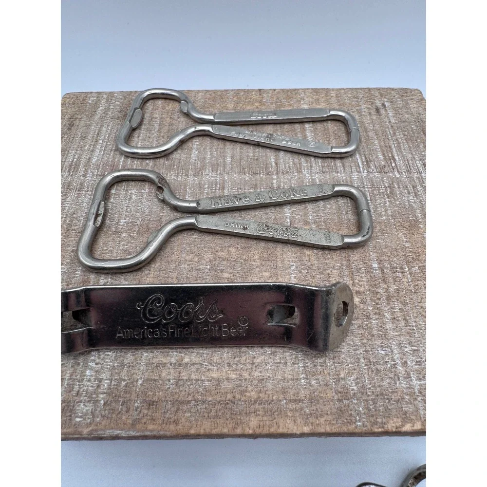 Vintage Bottle Opener Lot Coors Coca-Cola Vaughan Multi-Tool Corkscrew Brass 6pc